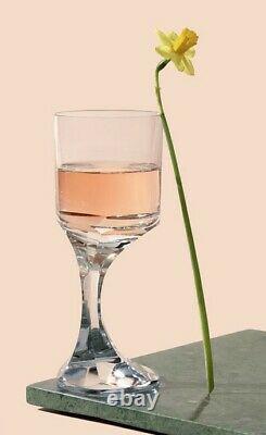 Baccarat Crystal PAIR of Narcisse Asymmetric Wine Glasses France Vintage 6 15cm