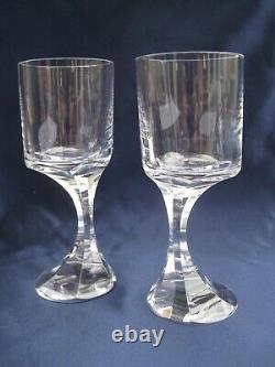 Baccarat Crystal PAIR of Narcisse Asymmetric Wine Glasses France Vintage 6 15cm