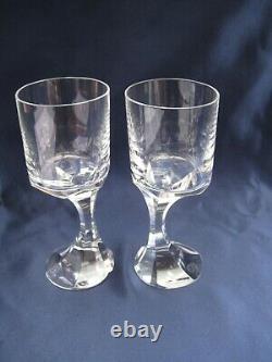 Baccarat Crystal PAIR of Narcisse Asymmetric Wine Glasses France Vintage 6 15cm