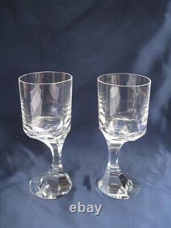 Baccarat Crystal PAIR of Narcisse Asymmetric Wine Glasses France Vintage 6 15cm