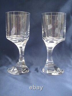 Baccarat Crystal PAIR of Narcisse Asymmetric Wine Glasses France Vintage 6 15cm