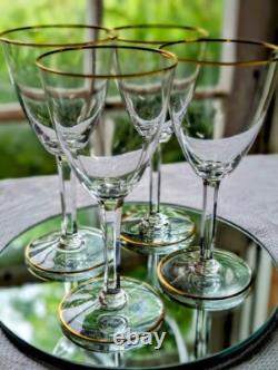 Baccarat France Directoire Gold Rim Vtg Highest Quality Crystal Wine Glass 6.5