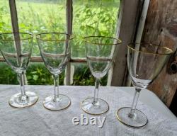 Baccarat France Directoire Gold Rim Vtg Highest Quality Crystal Wine Glass 6.5