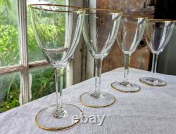 Baccarat France Directoire Gold Rim Vtg Highest Quality Crystal Wine Glass 6.5
