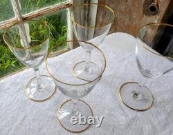 Baccarat France Directoire Gold Rim Vtg Highest Quality Crystal Wine Glass 6.5