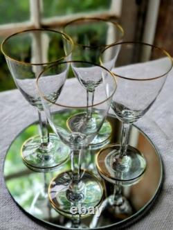 Baccarat France Directoire Gold Rim Vtg Highest Quality Crystal Wine Glass 6.5