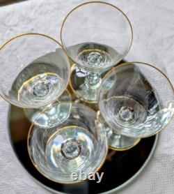 Baccarat France Directoire Gold Rim Vtg Highest Quality Crystal Wine Glass 6.5
