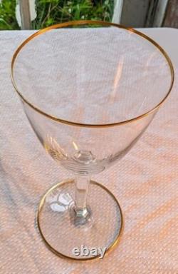 Baccarat France Directoire Gold Rim Vtg Highest Quality Crystal Wine Glass 6.5