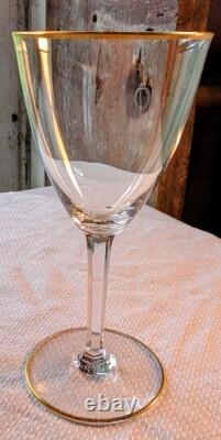 Baccarat France Directoire Gold Rim Vtg Highest Quality Crystal Wine Glass 6.5