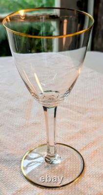 Baccarat France Directoire Gold Rim Vtg Highest Quality Crystal Wine Glass 6.5