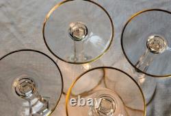 Baccarat France Directoire Gold Rim Vtg Highest Quality Crystal Wine Glass 6.5