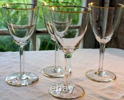 Baccarat France Directoire Gold Rim Vtg Highest Quality Crystal Wine Glass 6.5