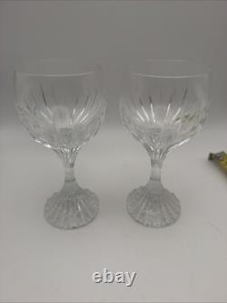 Baccarat Massena Crystal Wine Glasses 6.25 Set of 2 France Signed
