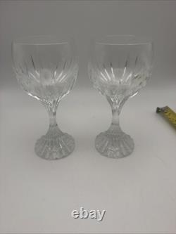 Baccarat Massena Crystal Wine Glasses 6.25 Set of 2 France Signed