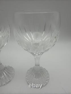 Baccarat Massena Crystal Wine Glasses 6.25 Set of 2 France Signed