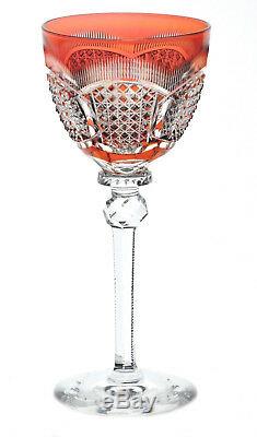Baccarat Orange Cut to Clear Cased Crystal Wine Goblet Vintage