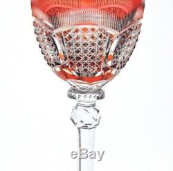 Baccarat Orange Cut to Clear Cased Crystal Wine Goblet Vintage