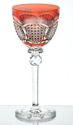 Baccarat Orange Cut to Clear Cased Crystal Wine Goblet Vintage