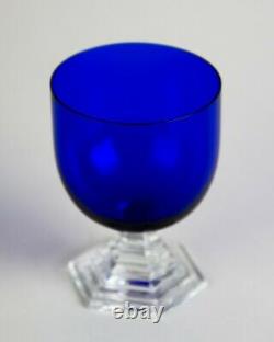 Baccarat Orsay Cobalt Blue Water Wine Goblet Glass Vintage Crystal France 4.5