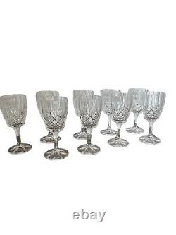 Beautiful Elegant Vintage Crystal Wine Glasses 9 Crystal Etched Crown Mark