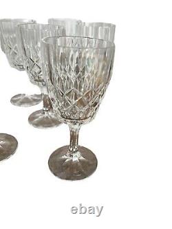 Beautiful Elegant Vintage Crystal Wine Glasses 9 Crystal Etched Crown Mark