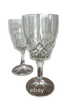 Beautiful Elegant Vintage Crystal Wine Glasses 9 Crystal Etched Crown Mark