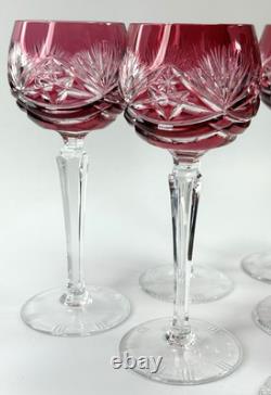 Beautiful Vintage Nachtmann 124 Collection Cranberry Wine Glasses Set of Six