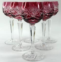 Beautiful Vintage Nachtmann 124 Collection Cranberry Wine Glasses Set of Six