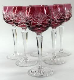 Beautiful Vintage Nachtmann 124 Collection Cranberry Wine Glasses Set of Six