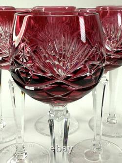 Beautiful Vintage Nachtmann 124 Collection Cranberry Wine Glasses Set of Six
