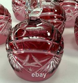 Beautiful Vintage Nachtmann 124 Collection Cranberry Wine Glasses Set of Six