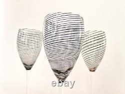Beautiful Vintage Set Of 3 Steven Maslach Wine Glasses Signed Set! 1981 & 1984