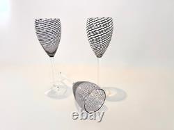 Beautiful Vintage Set Of 3 Steven Maslach Wine Glasses Signed Set! 1981 & 1984