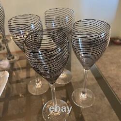 Beautiful Vintage Set Of 4 Steven Maslach Wine Glasses. Signed Set! 1983