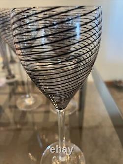 Beautiful Vintage Set Of 4 Steven Maslach Wine Glasses. Signed Set! 1983