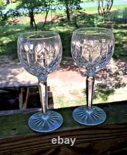 Beautiful Vintage Set of 2 Waterford Crystal Small Lismore Balloon Wine Glasses
