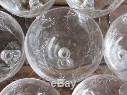 Beautiful Vtg Set Of 17 Etched Cut Crystal Wine-champagne-water Goblets-glasses