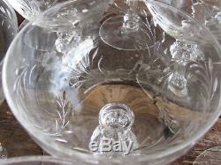 Beautiful Vtg Set Of 17 Etched Cut Crystal Wine-champagne-water Goblets-glasses