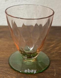 Beautiful Vtg Set Of 8 Pink & Green Watermelon 2-3/4 Shot/Liquor Glasses Glows