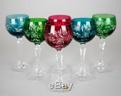 Beyer Crystal Cut to Clear Wine Hock Glasses, Set of (6), BEZ1 Traube Design