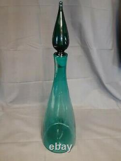 Blenko 1950's Hand Blown Vintage Art Glass Wine Decanter
