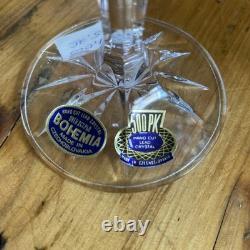 Bohemia Made in Czechoslovakia Fine Lead Crystal Vintage Wine 6 Glasses NIB