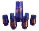 Bohemia Set Wine Glasses Pitcher Cobalt Vtg Drinking Cocktail Blue Glass Gilding