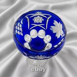 Bohemian Cut to Clear 4 colors Crystal Wine Hocks Glasses 8.25in