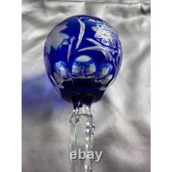 Bohemian Cut to Clear 4 colors Crystal Wine Hocks Glasses 8.25in