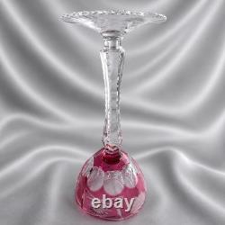 Bohemian Cut to Clear 4 colors Crystal Wine Hocks Glasses 8.25in