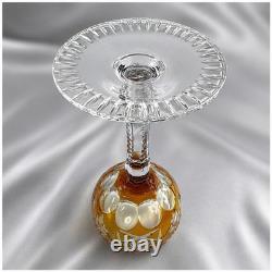 Bohemian Cut to Clear 4 colors Crystal Wine Hocks Glasses 8.25in