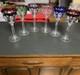 Bohemian Cut to Clear Crystal Clarets. 6 available. Multi-Colored. Vintage