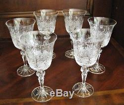 Bohemian Czech Vintage Crystal Wine Glass 170 ml set of 6 Hand Cut Queen Lace