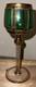 Bohemian Moser Cab Cut Glass Green & Gold Gilt Wine Goblet (ONE) Vintage/Antique